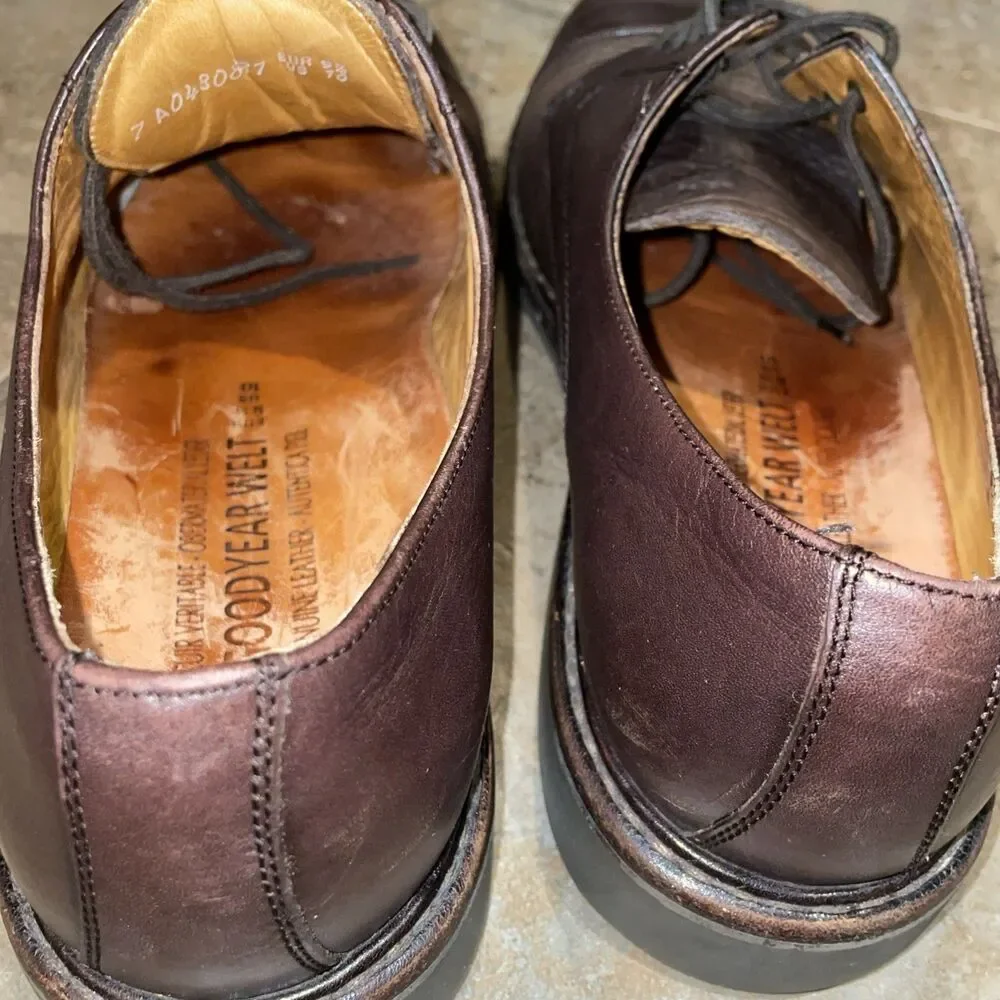 Mephisto Melchior Brown Leather Cap Toe Oxford Dress Shoes Goodyear Welt Mens 10